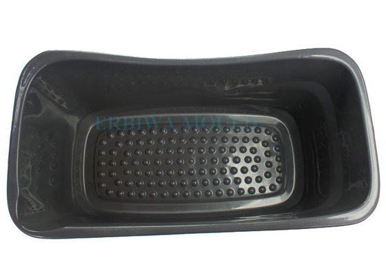 Plastic Injection Molded Parts Dark Grey Shopping Basket With Eco-Friendly PP Material