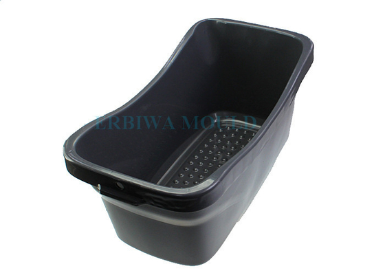 Plastic Injection Molded Parts Dark Grey Shopping Basket With Eco-Friendly PP Material